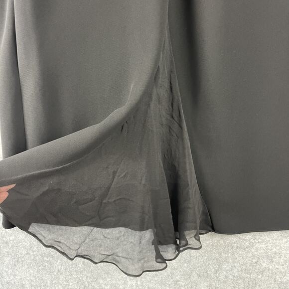 VTG Jones New York Silk Blend Dress Women 12 Black Flutter Sleeve Midi Classic - Picture 10 of 11